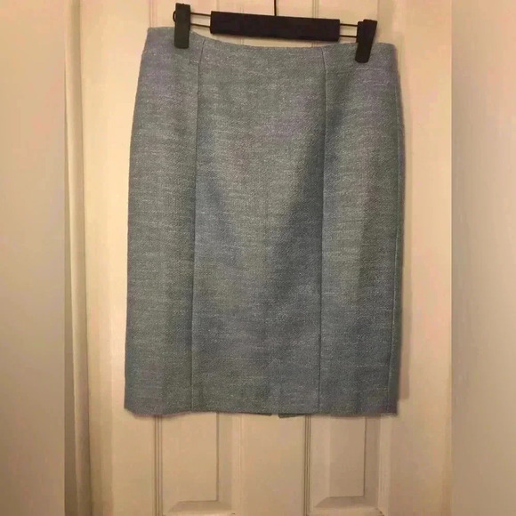 Talbots Light Blue Sparkle Tweed Classic Lined Pencil - Picture 1 of 13